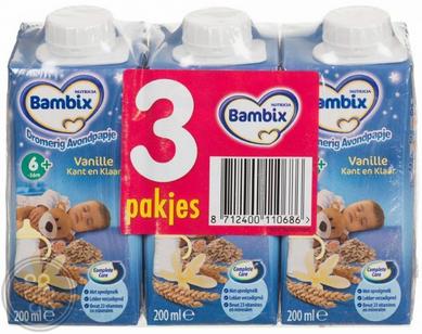 Bambix Dromerig Avondpapje - Vanille (3 Pakjes van 200 ml)