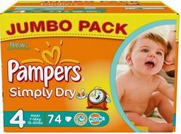 PAMPERSPampersSimplyDryMaat4Voordeelpak1PakVan74Stk