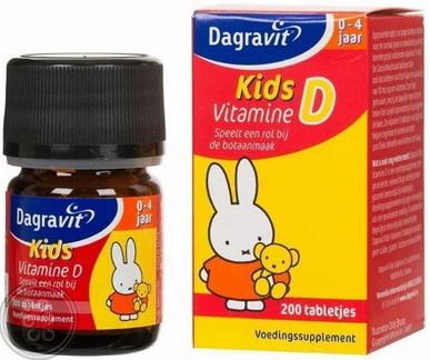 Dagravit Kids Vitamine D Tabletten Nijntje (0-4 jaar) (1 Doosje van 200 stk)