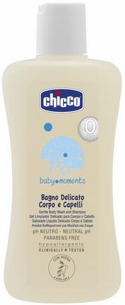chicco baby moments Mildes Reinigungsbad für Körper und Haare 0m+, 200ml