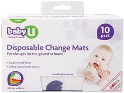 BabyUDisposableChangeMats10Pack