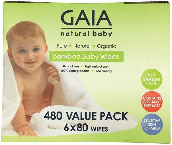 GaiaNaturalBabyBambooWipes480