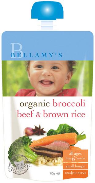 Bellamy'sOrganicBroccoliBeefBrownRice110g