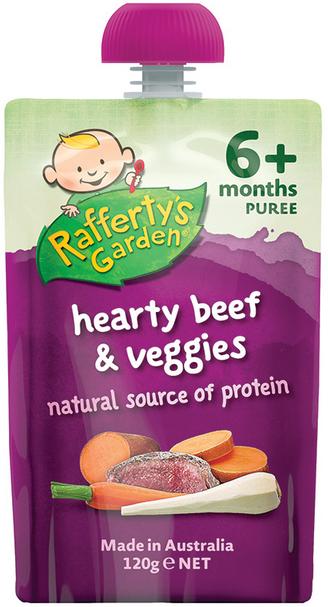 Raffertys Garden 6 Months Hearty Beef & Veggie Puree 120g