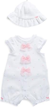 LITTLEMEQuiltedBowRomperAndHatSet