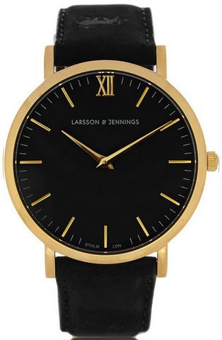 LARSSON & JENNINGS Läder suede and gold-plated watch