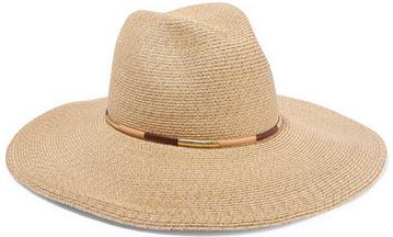 EUGENIA KIM Cassidy leather-trimmed toyo sunhat