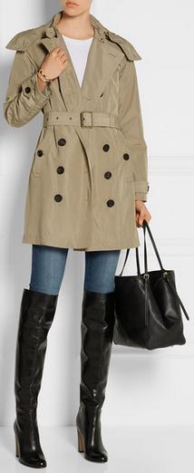 BURBERRY BRIT Balmoral Packaway hooded shell trench coat