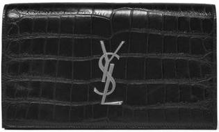 SAINTLAURENTMonogrammeCroc-effectLeatherClutch