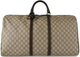 GUCCIJoyLargeLeather-trimmedCoatedCanvasWeekendBag