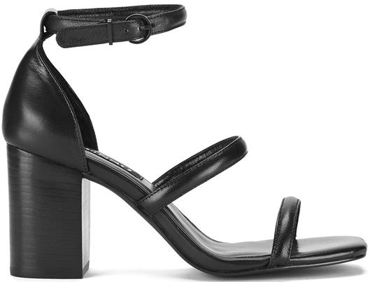 SENSO WOMEN'S ROBBIE IV LEATHER BARELY THERE HEELED SANDALS - EBONY