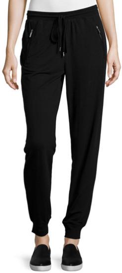 MICHAEL Michael Kors
Zip-Pocket Drawstring Lounge Pants, Black