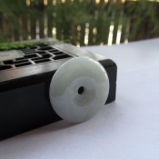 精品翡翠細(xì)糯純色平安扣/護(hù)身保平安懷古玉扣/翡翠玉石平安扣吊墜/玉緣軒正品