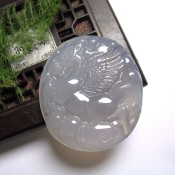 純天然巴西暗紫玉髓馬玉牌掛件