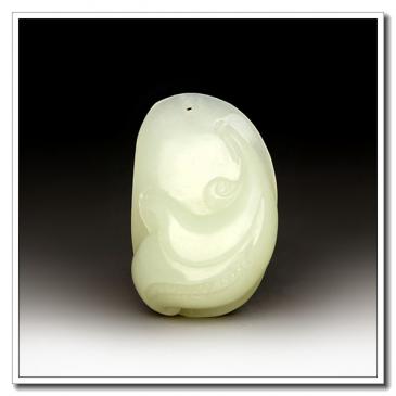 和田玉青白玉掛件花卉(一口價)