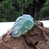 天然巴西冰透瑪瑙玉葉子吊墜