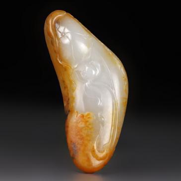 李俊杰作品新疆和田玉白玉籽料掛件荷塘月色玉雕大師收藏