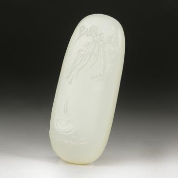新疆天然和田玉羊脂玉籽料掛件祝福29.91g專柜正品附帶證書