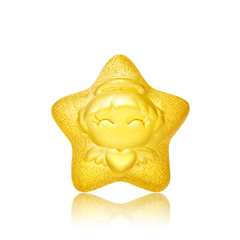 周大福福星寶寶可愛星星財富寶寶黃金足金吊墜