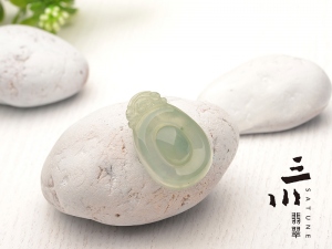 冰種天然A貨翡翠福貝吊墜