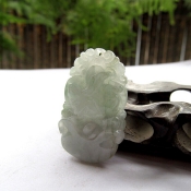 天然緬甸A貨翡翠玉生肖兔掛件