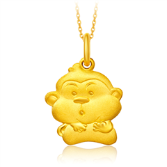 【網(wǎng)店尊享款】生肖福猴黃金足金吊墜