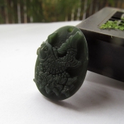 純天然新疆和田玉青玉連年有魚(yú)吊墜