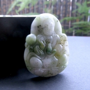 精美透水南陽獨玉俏翠色玉觀音掛件/玉石觀世音菩薩玉佩/玉觀音牌子項墜/玉緣軒正品
