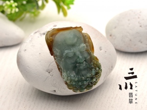 糯種天然A貨翡翠壽公掛牌