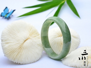 豆種油青色天然A貨翡翠圓鐲