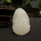 天然阿富汗白玉本命佛虛空藏菩薩掛件吊墜/虛空藏菩薩本命佛/虛空藏菩薩吊墜/虛空藏菩薩玉吊墜