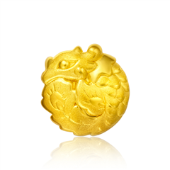 【送皮繩】【網店尊享款】龍鳳黃金足金吊墜轉運珠