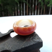 天然巴西瑪瑙玉芙蓉粉玉戒指