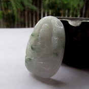 純天然緬甸翡翠a貨飄花本命佛千手觀音掛件/玉緣軒正品