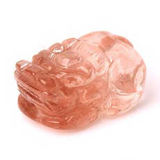 開光天然紅水晶貔貅吊墜★精美水晶皮丘毛衣鏈飾品★招財辟邪開運