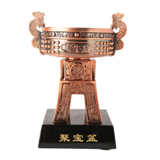 仿銅富貴寶鼎擺件★仿古仿銅聚寶盆擺件家居辦公工藝品擺設★旺業吉祥納福