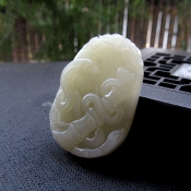 天然精美和田玉生肖蛇玉牌掛件/玉石生肖項(xiàng)墜/十二生肖蛇玉吊墜/玉緣軒正品