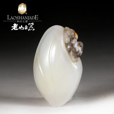 和田玉羊脂玉掛件旺財如意玉質細膩雕工細致和田玉吊墜帶證書