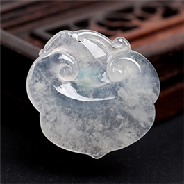 天然翡翠掛件--老坑冰種細膩炫薄小巧如意