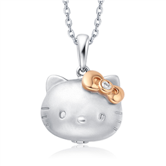 HelloKitty凱蒂貓白色18K金鑲鉆石吊墜