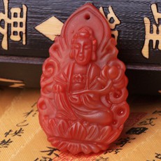 特價紅玉髓屬龍屬蛇本命佛吊墜★普賢菩薩掛飾★護身轉運保平安