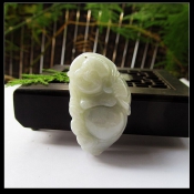 天然翡翠佛增祥瑞(布袋和尚)掛件