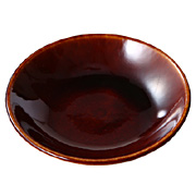益子焼香皿飴釉85mm