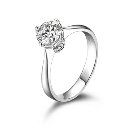 【爱的桂冠】白18k金钻石戒指