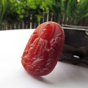 精美紅玉髓通透吉祥蓮花玉觀音掛件/冰種玉髓瑪瑙觀音菩薩玉佩項墜/開光護身助事業(yè)/玉緣軒正品