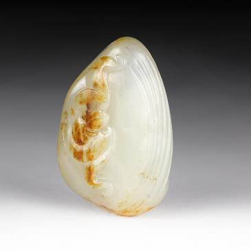 周雁明作品新疆天然和田玉白玉籽料掛件祝福玉雕大師收藏