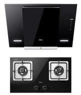 【蒸汽洗】煙灶套裝黑晶鋼化玻璃DJ370R+Q360B(天然氣)