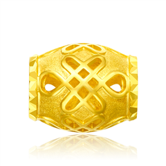 【網店尊享款】中國結黃金足金吊墜轉運珠