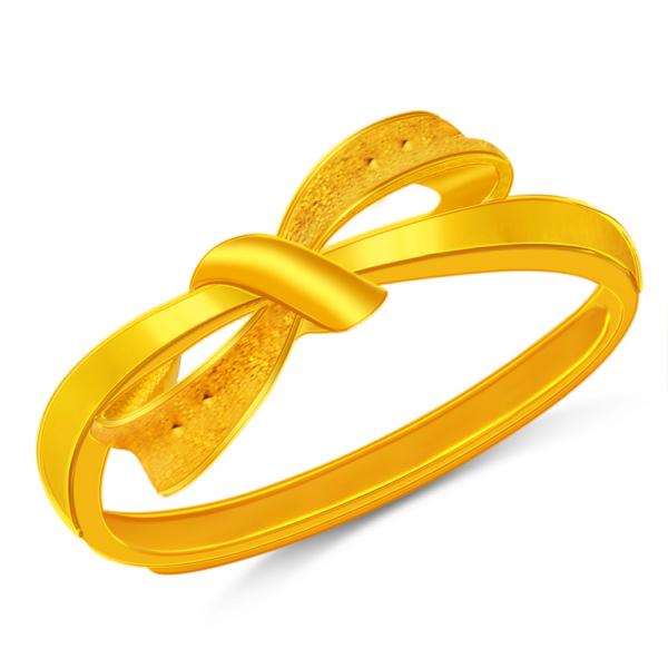 24K純金999足金戒指結婚黃金戒指女戒