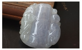 天然翡翠掛件--老坑冰種清雅淺紫水潤晶瑩雙面精雕節(jié)節(jié)高